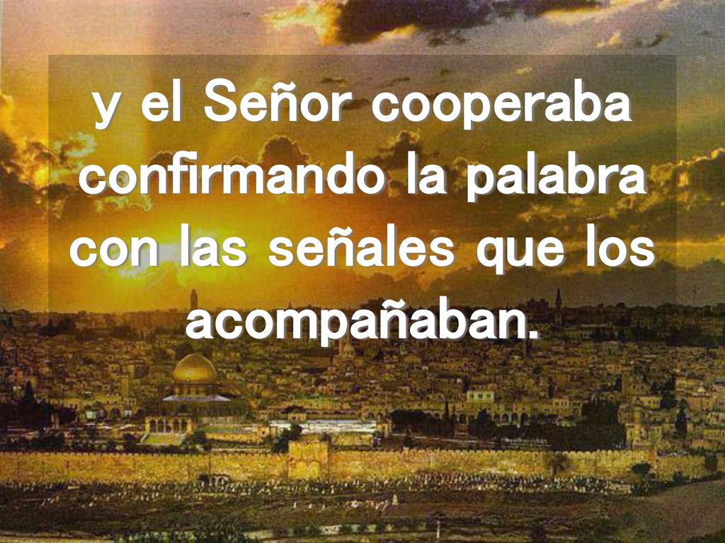 y el Señor cooperaba confirmando la palabra con las señales que los acompañaban.