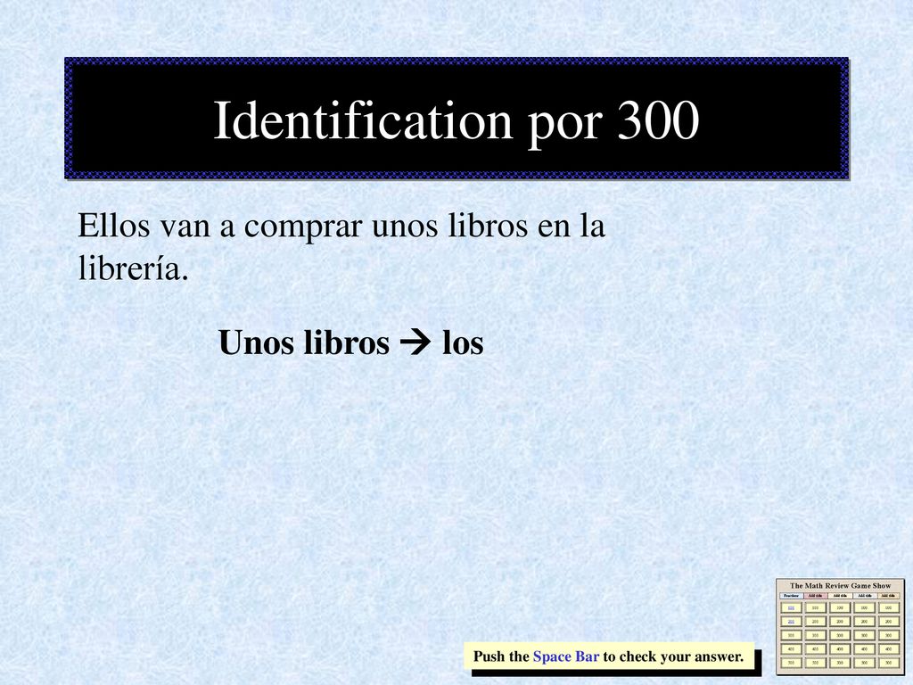 Identification por 300 Ellos van a comprar unos libros en la librería.