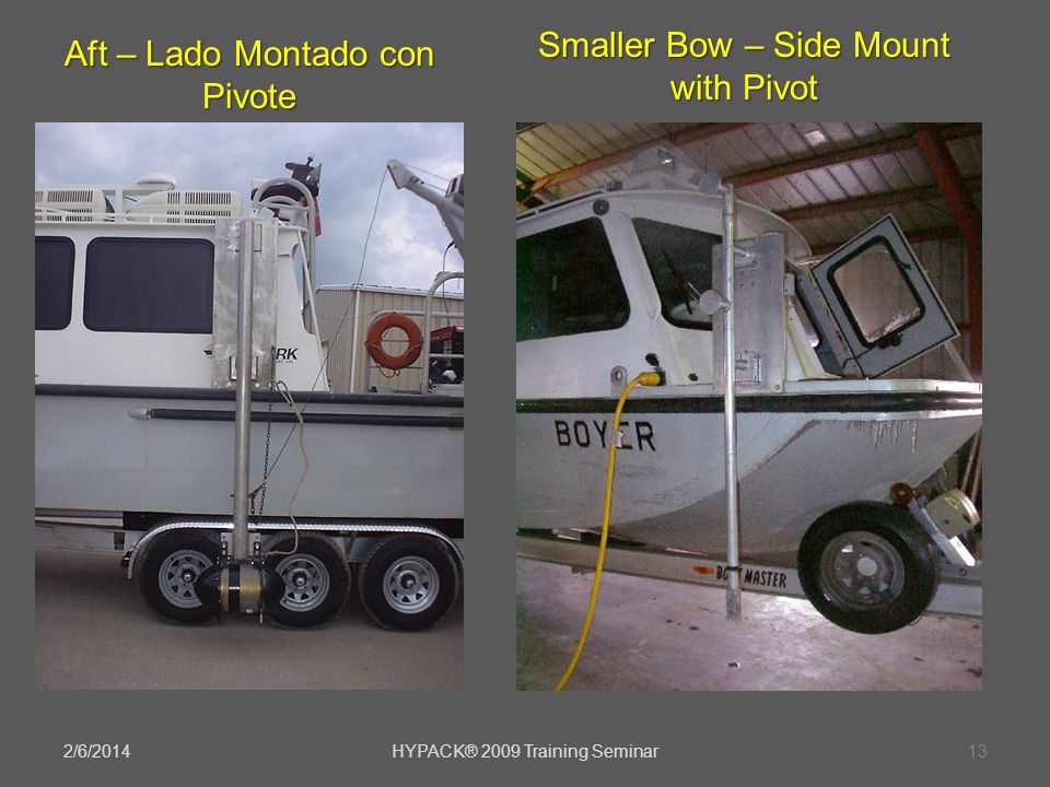 Smaller Bow – Side Mount with Pivot Aft – Lado Montado con Pivote