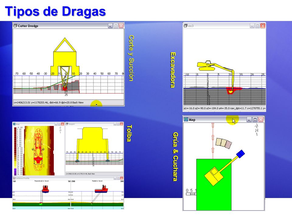 Tipos de Dragas Corte y Succión Excavadora Tolba Grúa & Cuchara