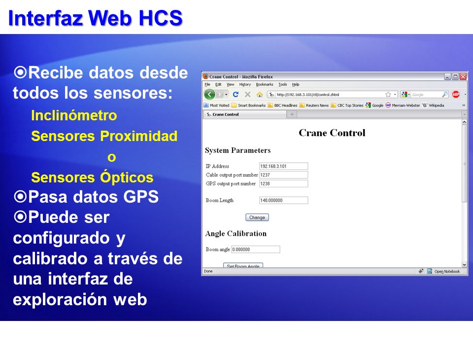 Interfaz Web HCS Recibe datos desde todos los sensores: Pasa datos GPS