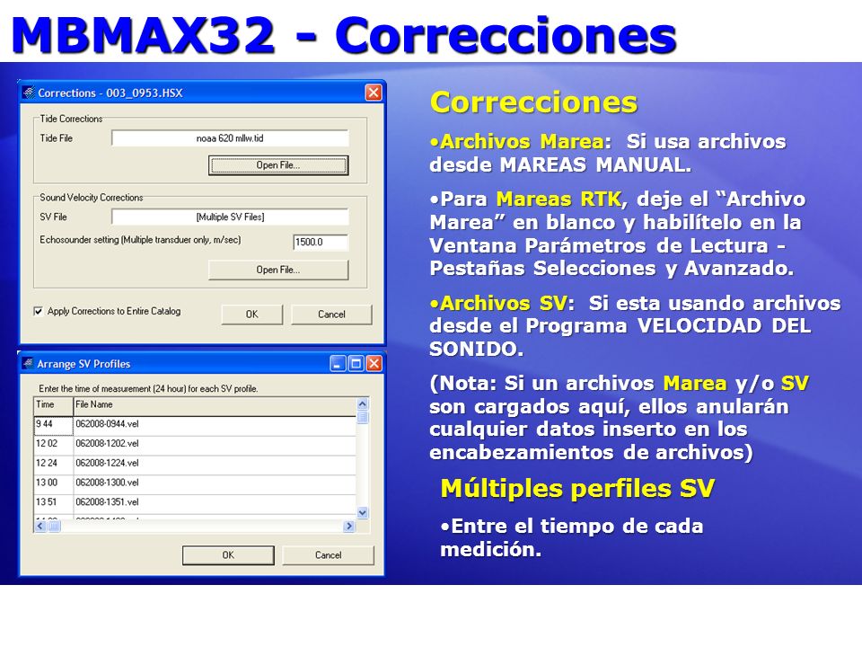 MBMAX32 - Correcciones Correcciones Múltiples perfiles SV