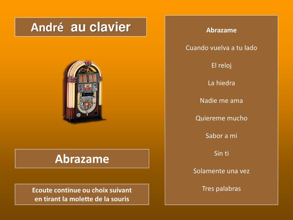 Ecoute continue ou choix suivant en tirant la molette de la souris