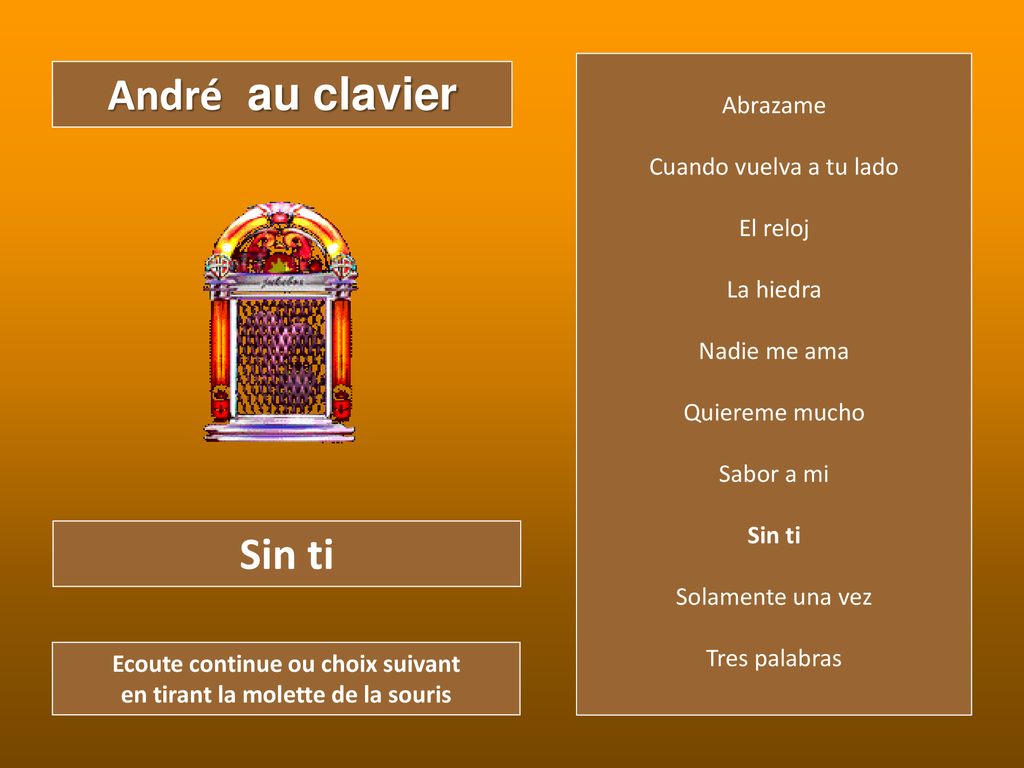Ecoute continue ou choix suivant en tirant la molette de la souris