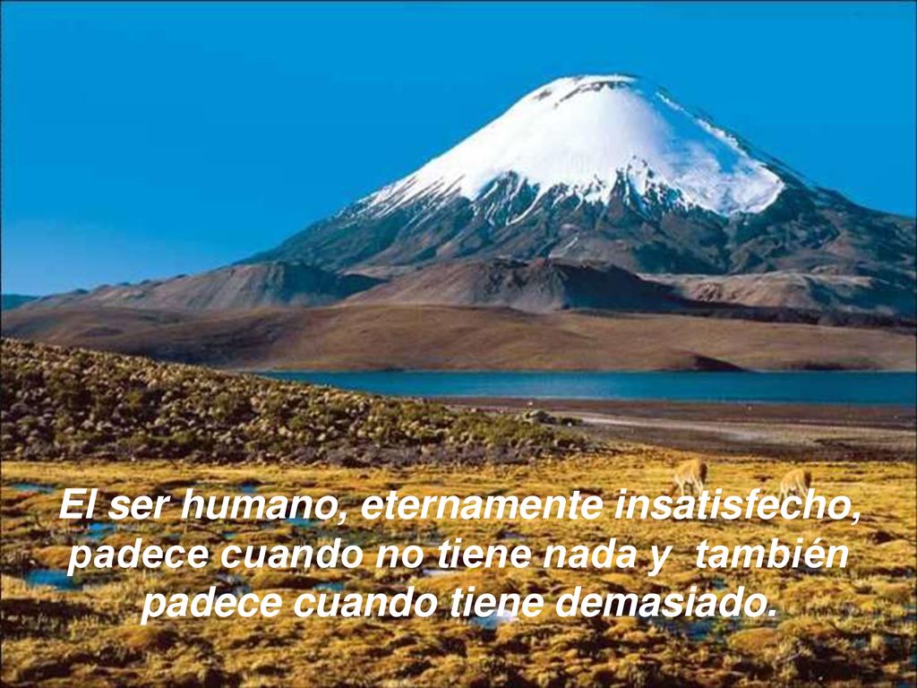 El ser humano, eternamente insatisfecho, padece cuando no tiene nada y también padece cuando tiene demasiado.