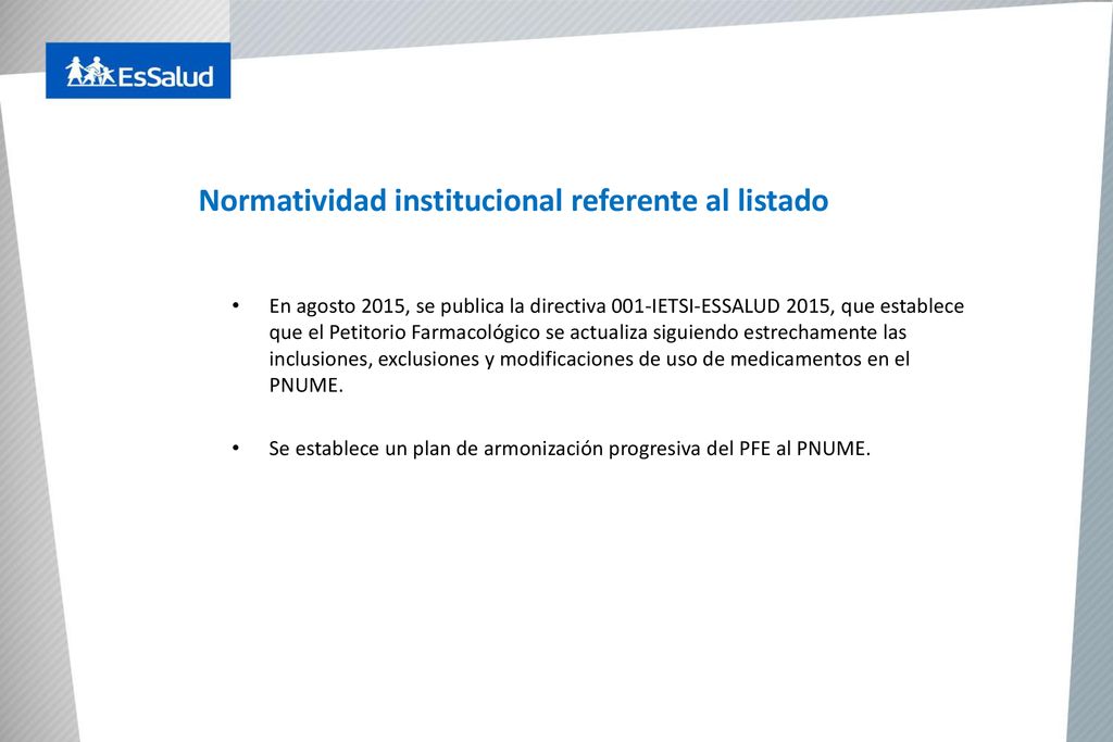Normatividad institucional referente al listado