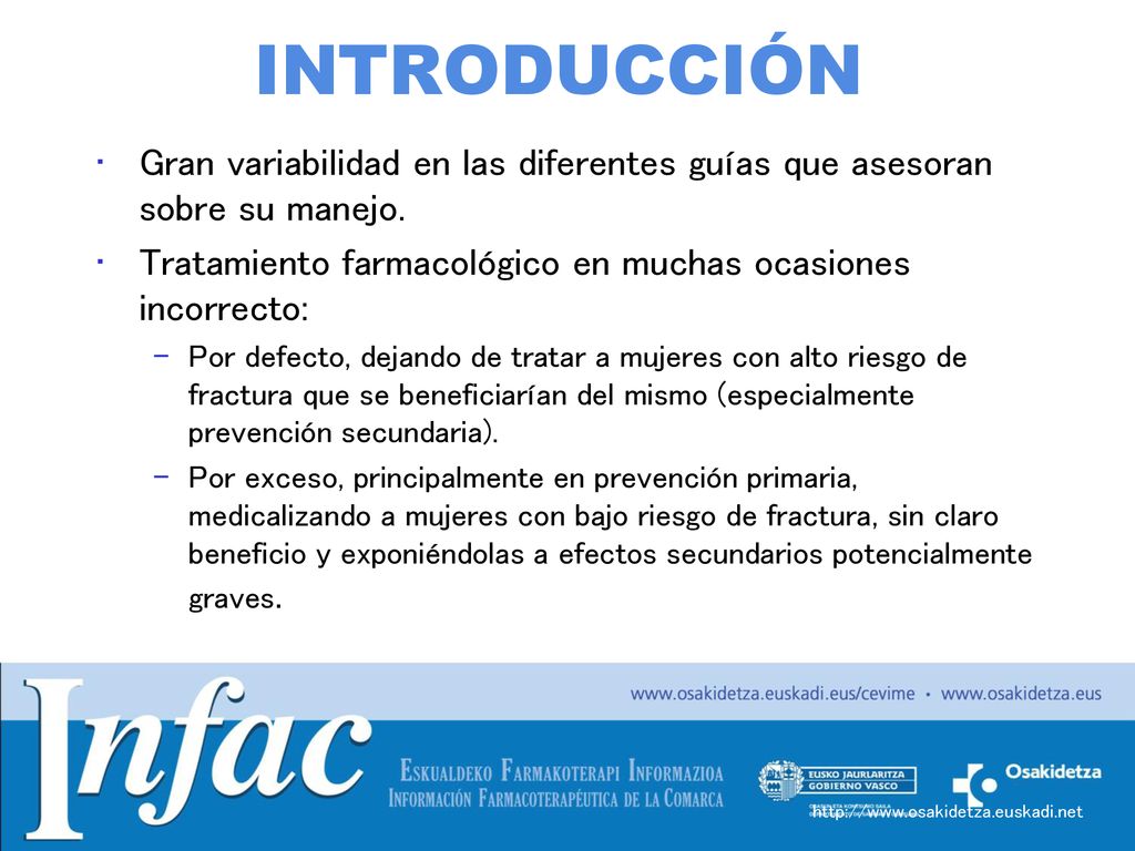 INTRODUCCIÓN Gran variabilidad en las diferentes guías que asesoran sobre su manejo. Tratamiento farmacológico en muchas ocasiones incorrecto: