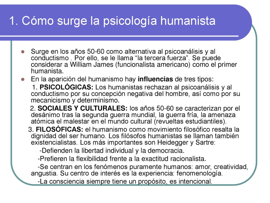 Tema 9. La Psicología Humanista - ppt descargar