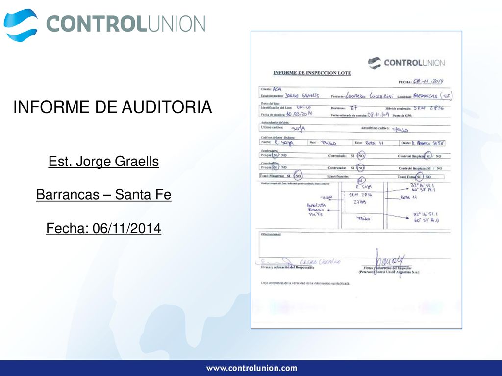 INFORME DE AUDITORIA Est. Jorge Graells Barrancas – Santa Fe