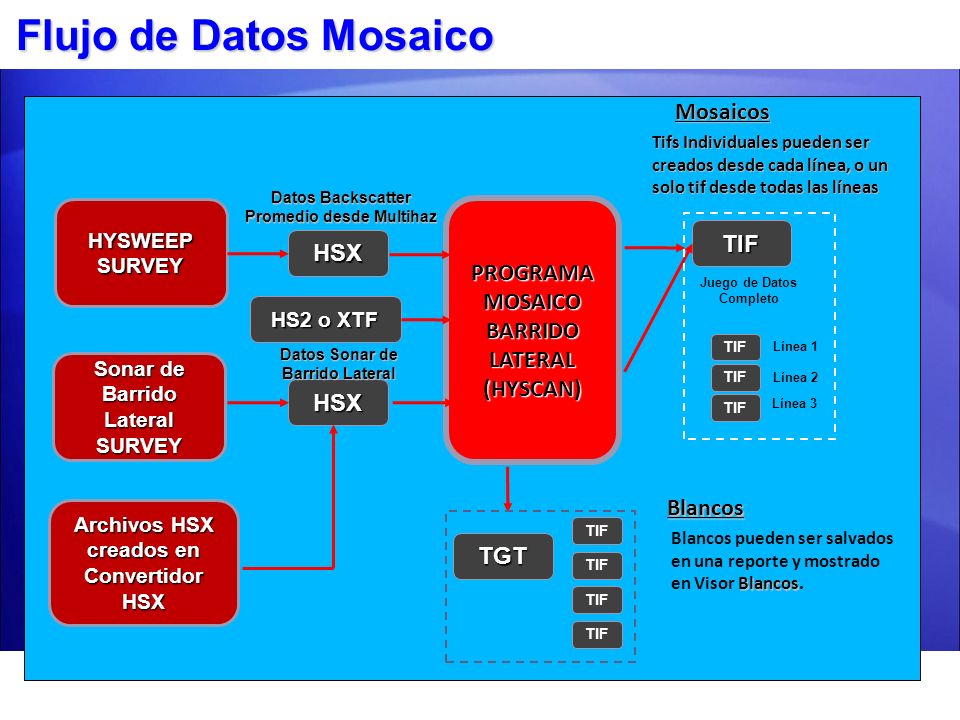 Flujo de Datos Mosaico Mosaicos PROGRAMA MOSAICO BARRIDO LATERAL TIF