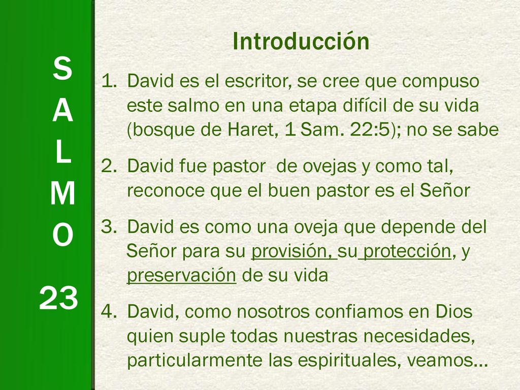 Introducción David es el escritor, se cree que compuso este salmo en una etapa difícil de su vida (bosque de Haret, 1 Sam. 22:5); no se sabe.