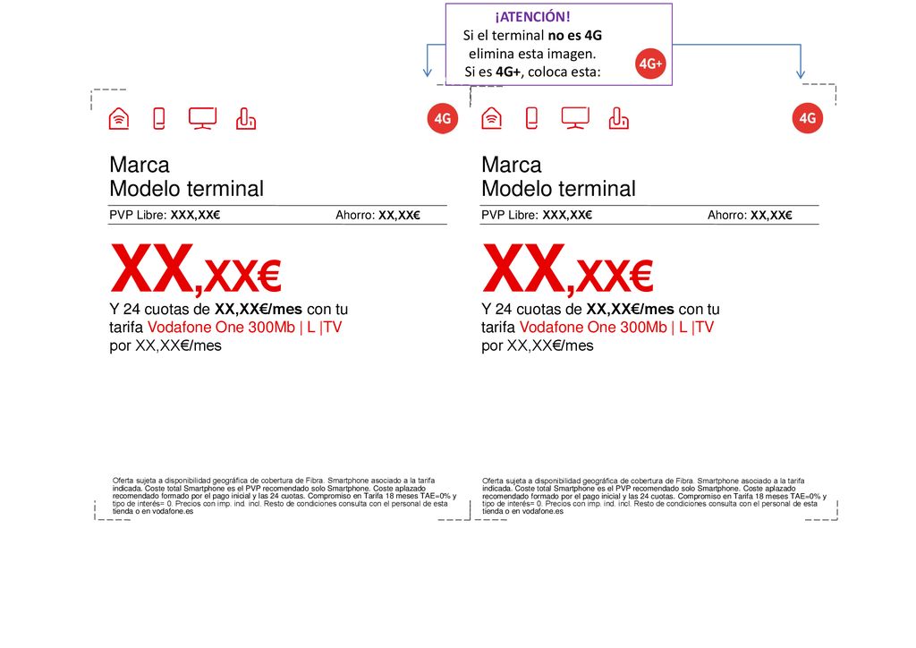 XX,XX€ XX,XX€ Marca Modelo terminal Marca Modelo terminal