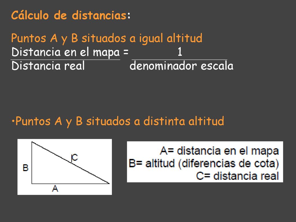 Cálculo de distancias: A y B situados a igual al