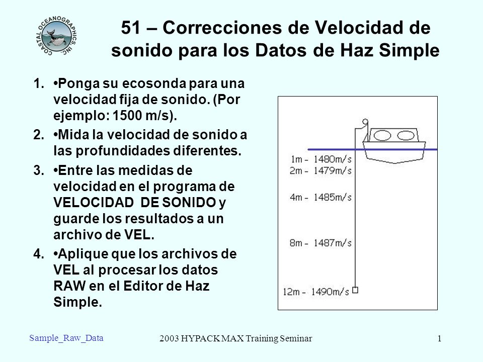 51 – Correcciones de Velocidad de sonido para los Datos de Haz Simple