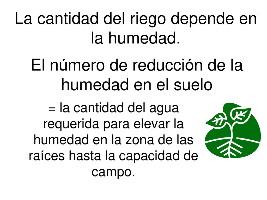 El número de reducción de la humedad en el suelo