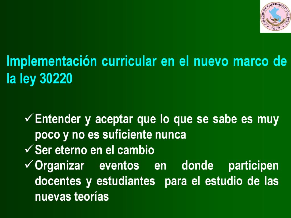 Implementación curricular en el nuevo marco de la ley 30220