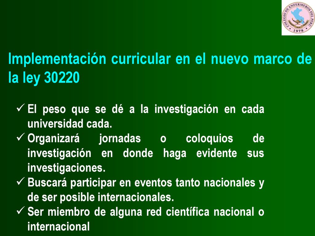 Implementación curricular en el nuevo marco de la ley 30220
