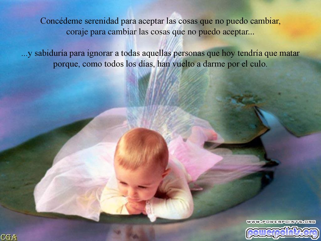 Concédeme serenidad para aceptar las cosas que no puedo cambiar,