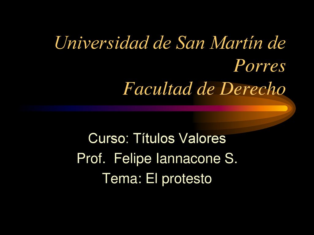 Universidad de San Martín de Porres Facultad de Derecho
