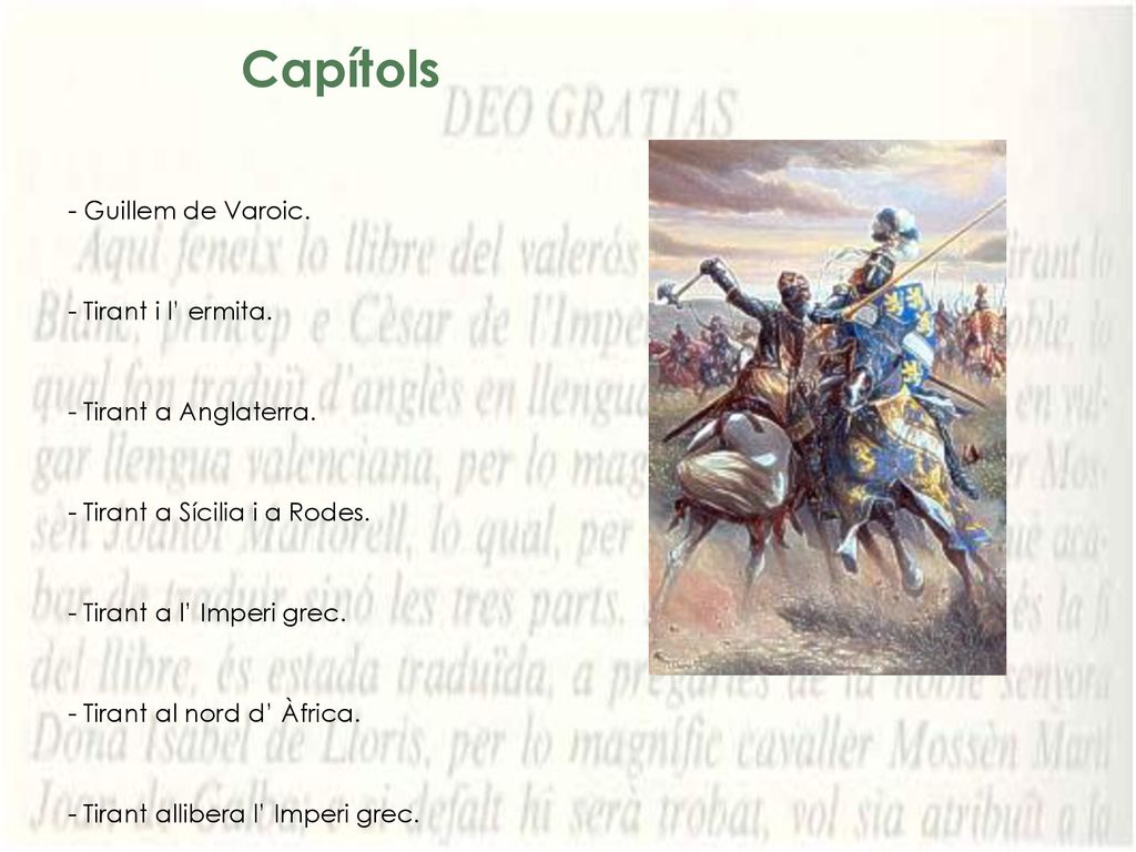 Capítols - Guillem de Varoic. - Tirant i l’ ermita.