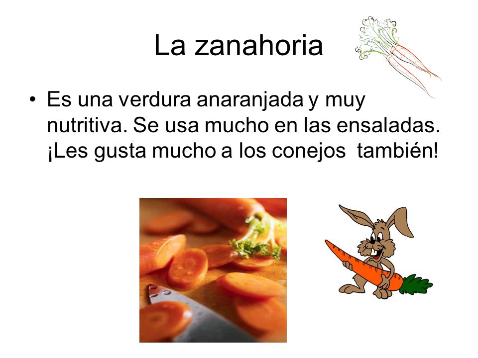 La zanahoria Es una verdura anaranjada y muy nutritiva.