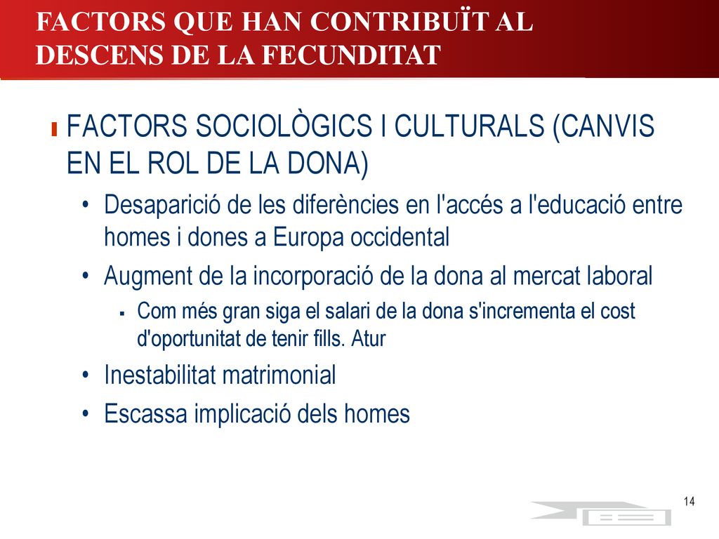 FACTORS SOCIOLÒGICS I CULTURALS (CANVIS EN EL ROL DE LA DONA)