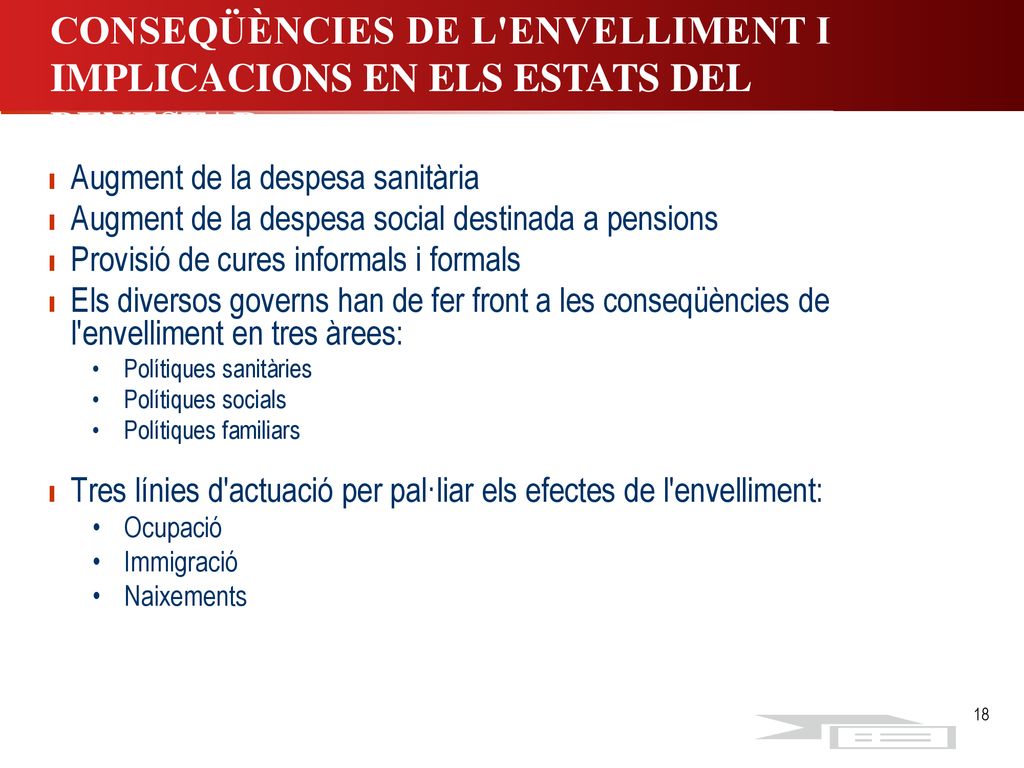 CONSEQÜÈNCIES DE L ENVELLIMENT I IMPLICACIONS EN ELS ESTATS DEL BENESTAR