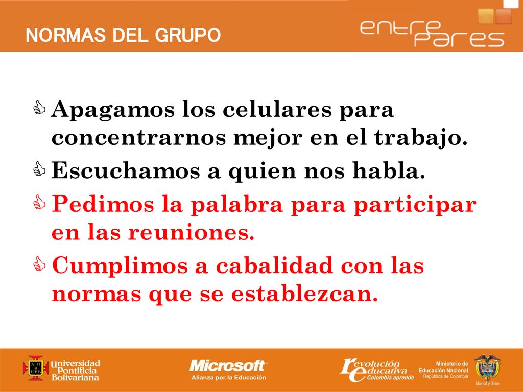 Apagamos los celulares para concentrarnos mejor en el trabajo.
