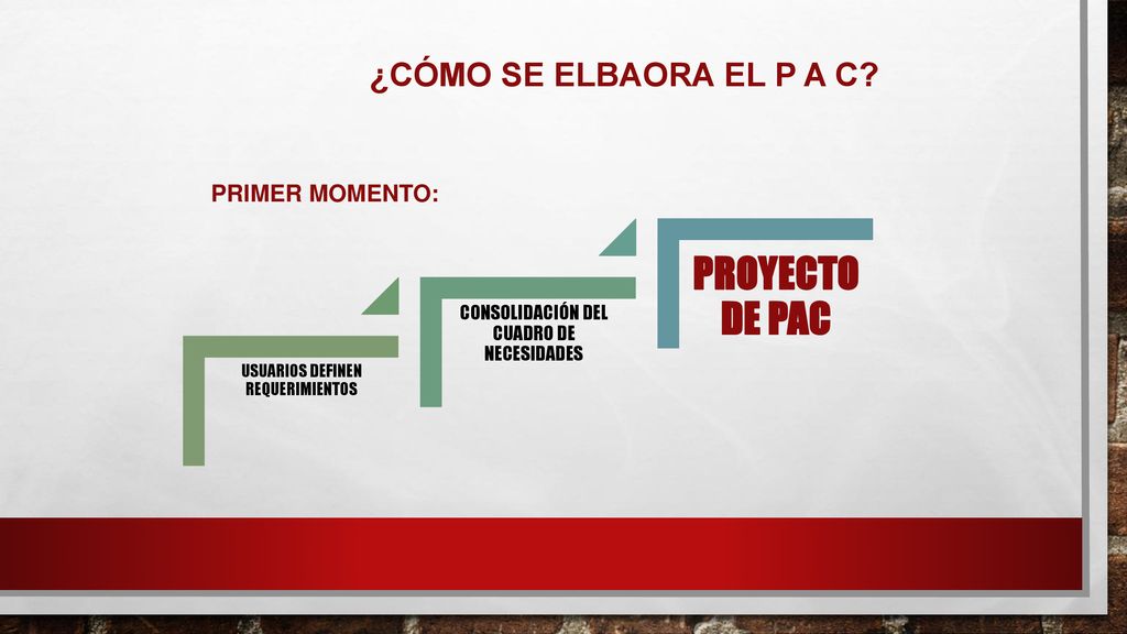 PROYECTO DE PAC ¿Cómo SE ELBAORA el p a c Primer Momento: