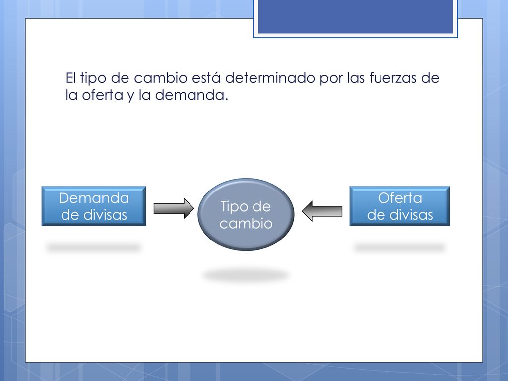 El tipo de cambio está determinado por las fuerzas de la oferta y la demanda.