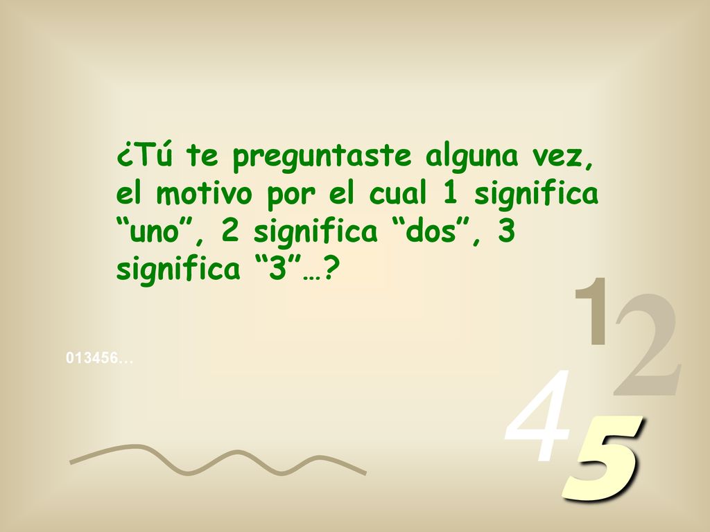 ¿Tú te preguntaste alguna vez, el motivo por el cual 1 significa uno , 2 significa dos , 3 significa 3 …