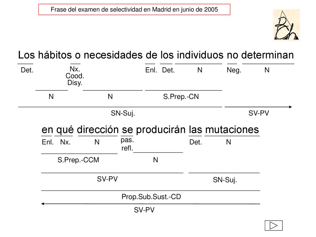 Frase del examen de selectividad en Madrid en junio de 2005