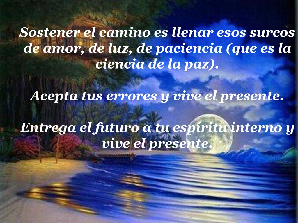 Sostener el camino es llenar esos surcos de amor, de luz, de paciencia (que es la ciencia de la paz).