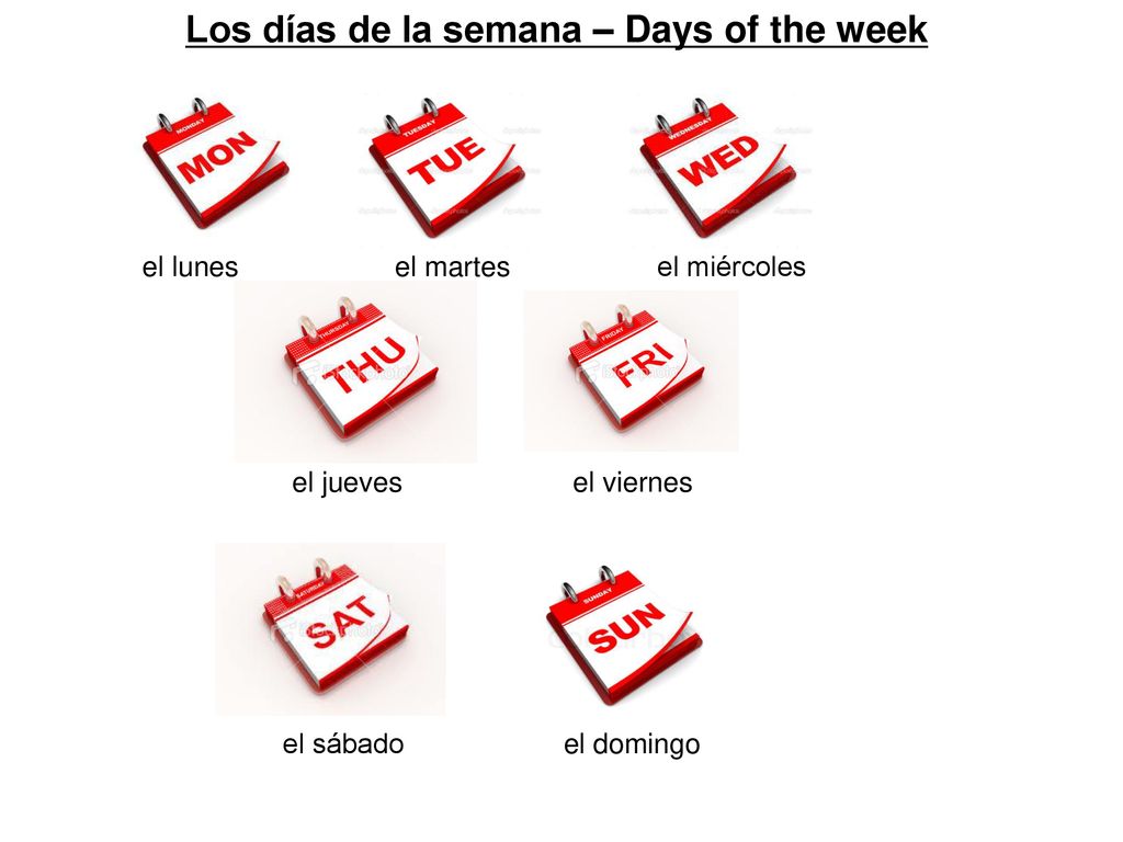 Los días de la semana – Days of the week