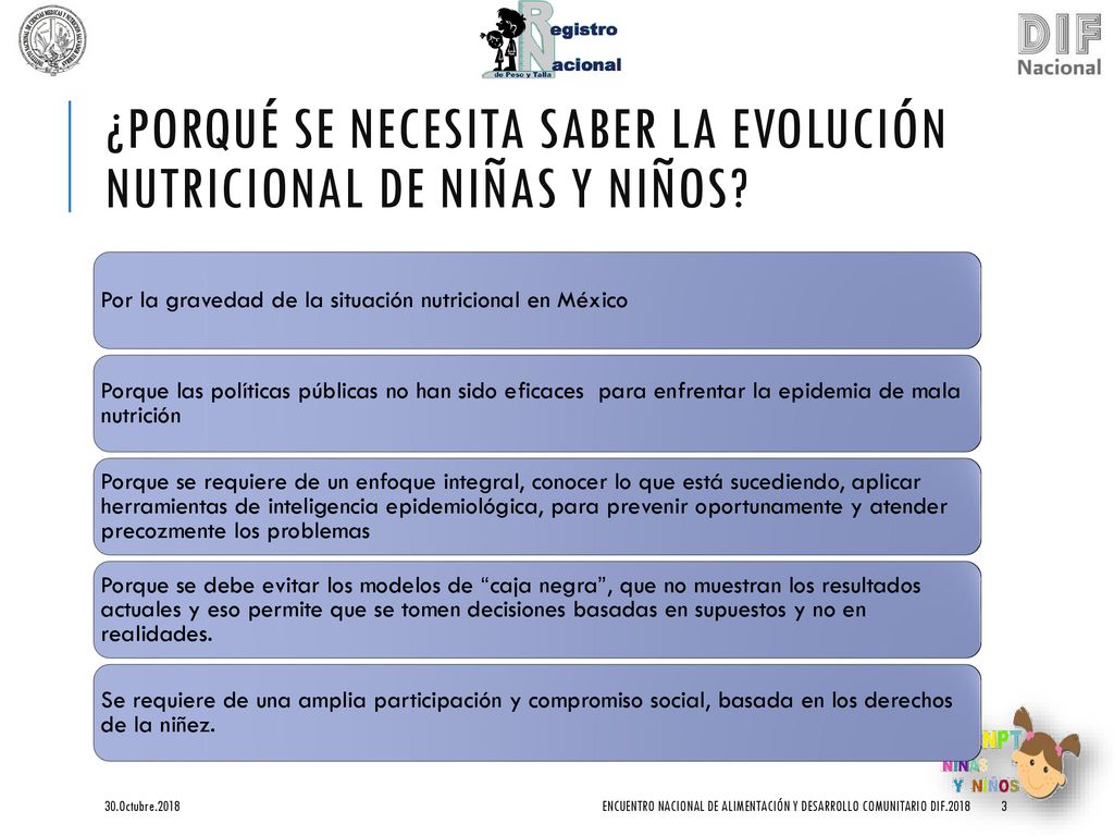 ¿Porqué se necesita saber la evolución nutricional de niñas y niños