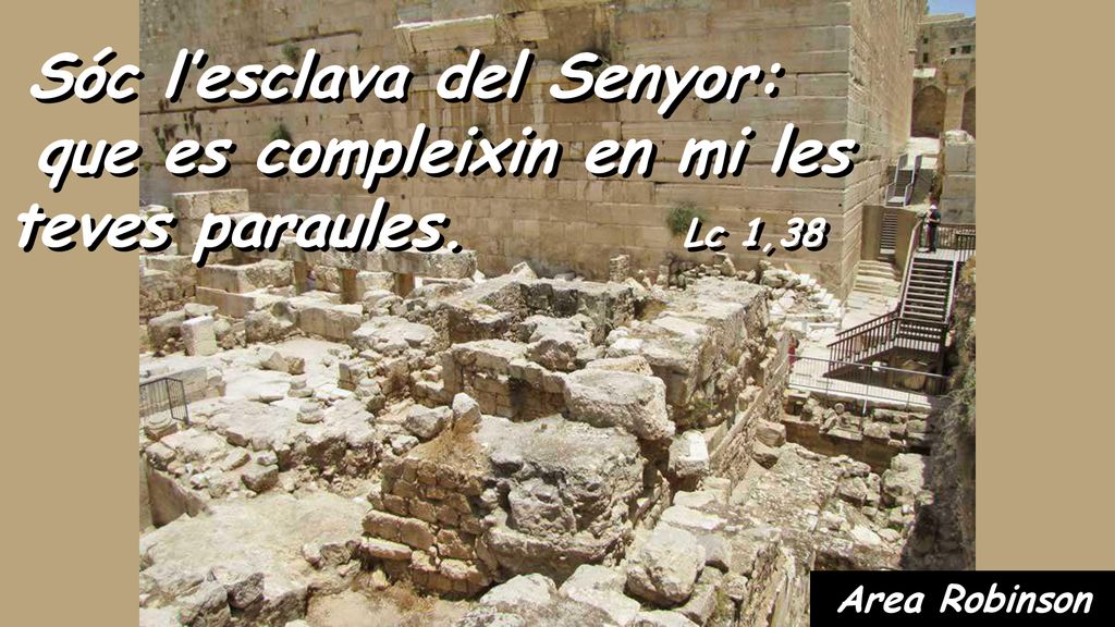 que es compleixin en mi les teves paraules. Lc 1,38