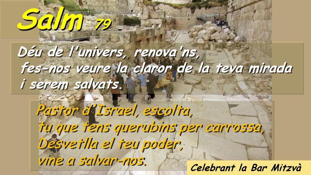 Salm 79 tu que tens querubins per carrossa, Desvetlla el teu poder,