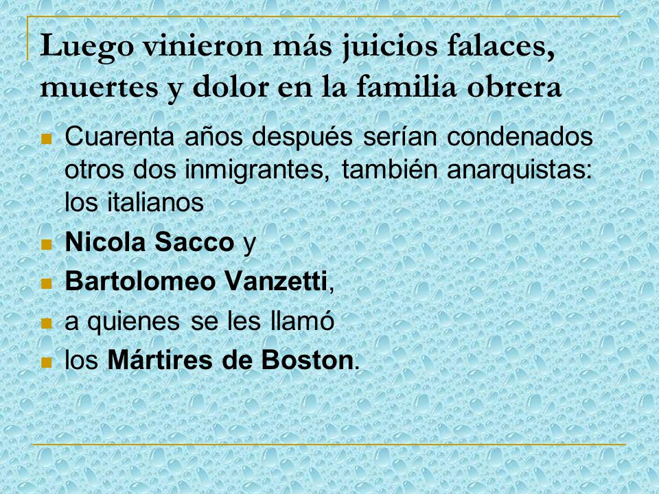 Luego vinieron más juicios falaces, muertes y dolor en la familia obrera