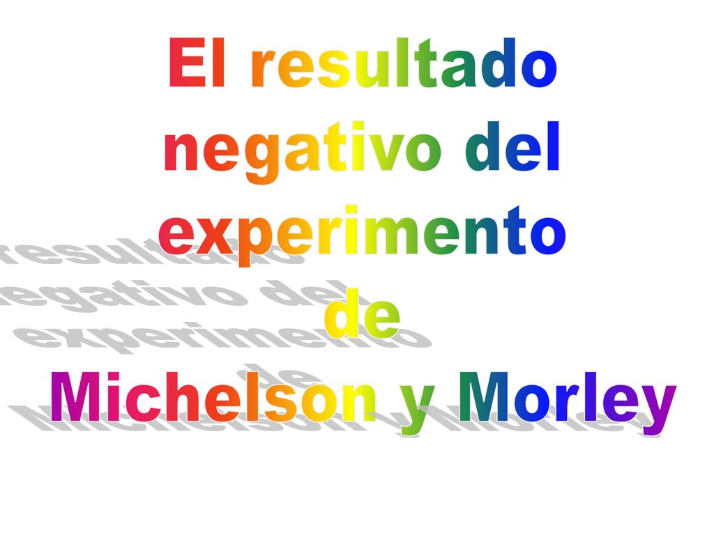El resultado negativo del experimento de Michelson y Morley