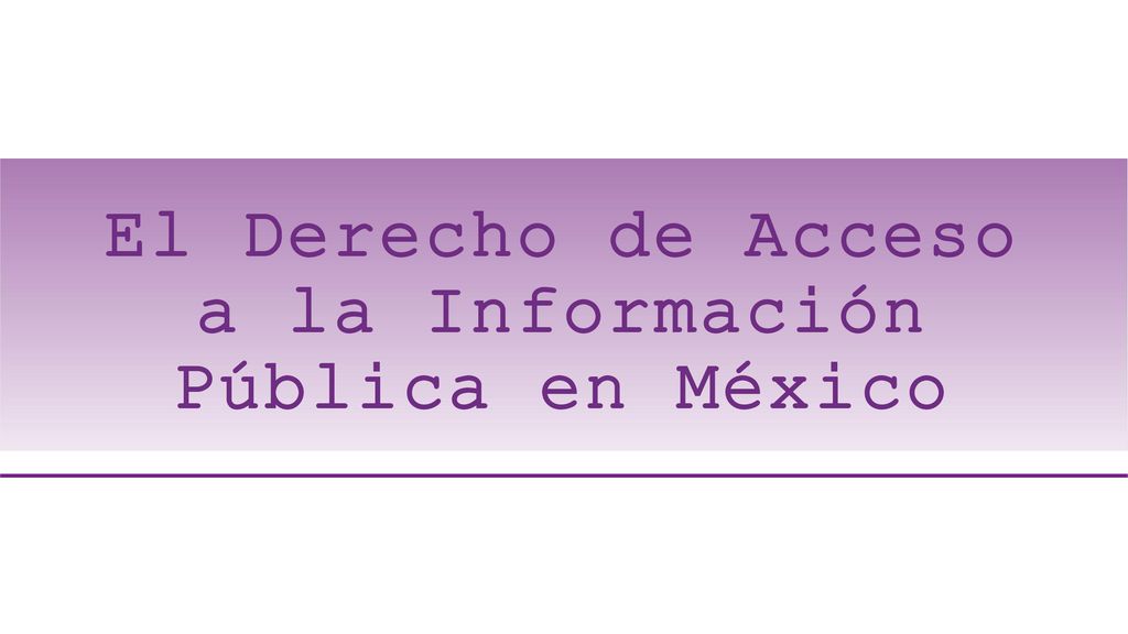El Derecho de Acceso a la Información Pública en México