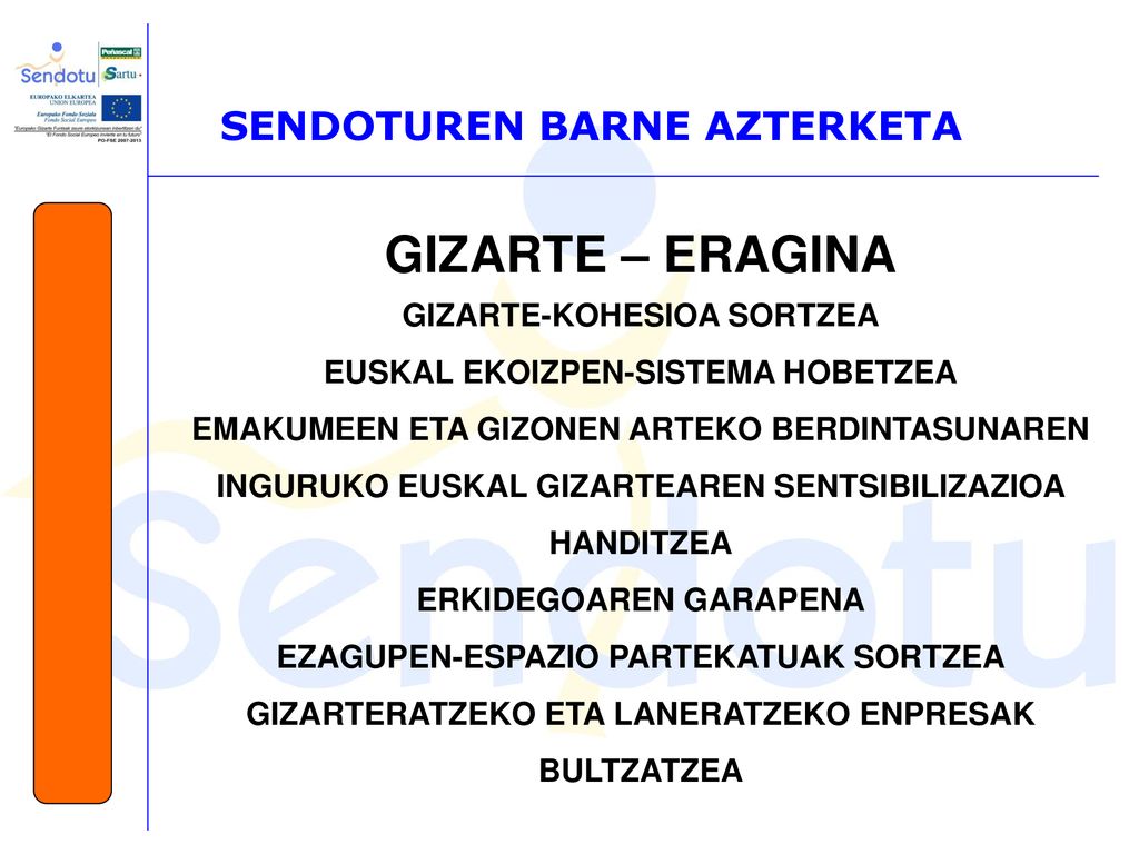 GIZARTE – ERAGINA SENDOTUREN BARNE AZTERKETA GIZARTE-KOHESIOA SORTZEA