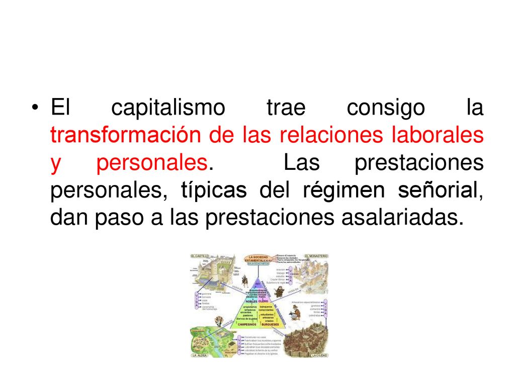 El capitalismo trae consigo la transformación de las relaciones laborales y personales.