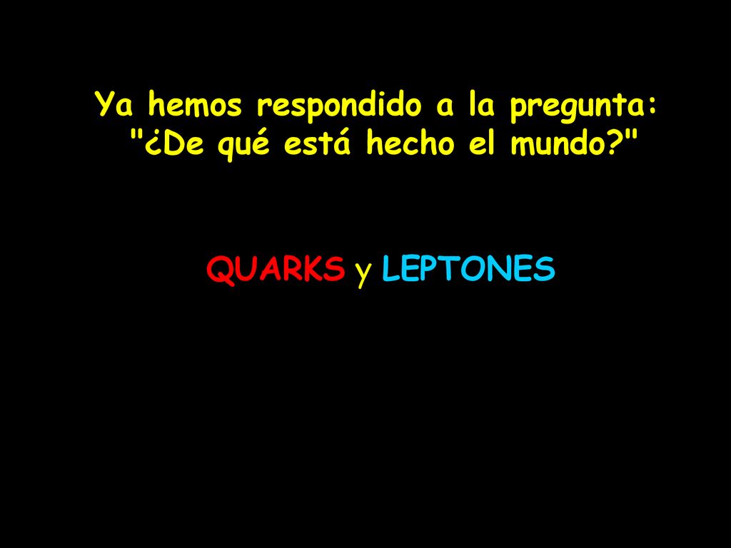 Ya hemos respondido a la pregunta: ¿De qué está hecho el mundo