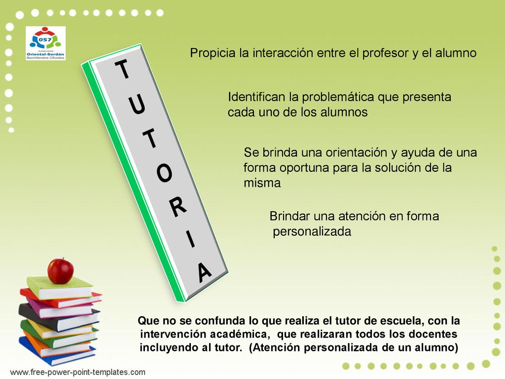 T U O R I A Propicia la interacción entre el profesor y el alumno