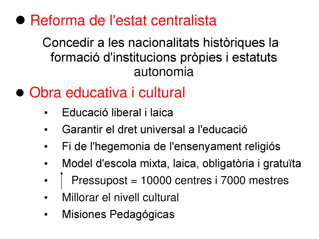 Reforma de l estat centralista
