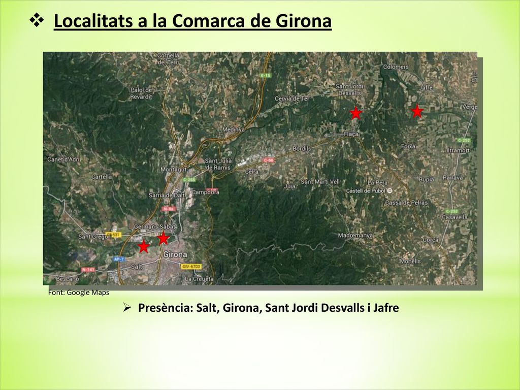 Localitats a la Comarca de Girona
