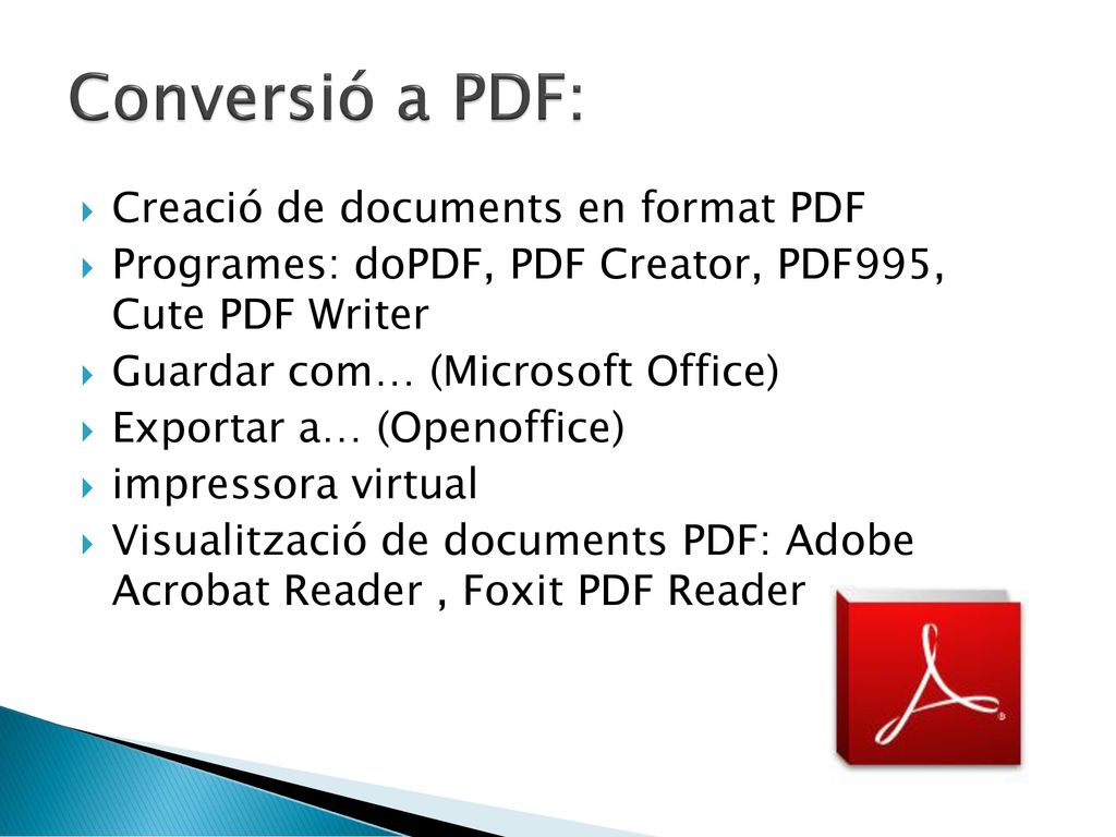 Conversió a PDF: Creació de documents en format PDF