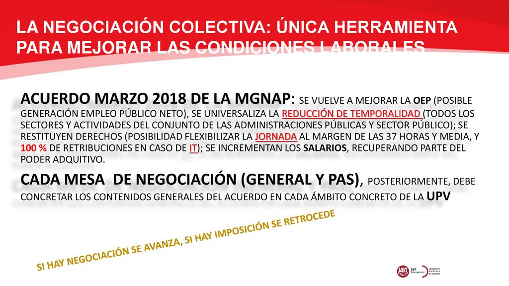 SI HAY NEGOCIACIÓN SE AVANZA, SI HAY IMPOSICIÓN SE RETROCEDE