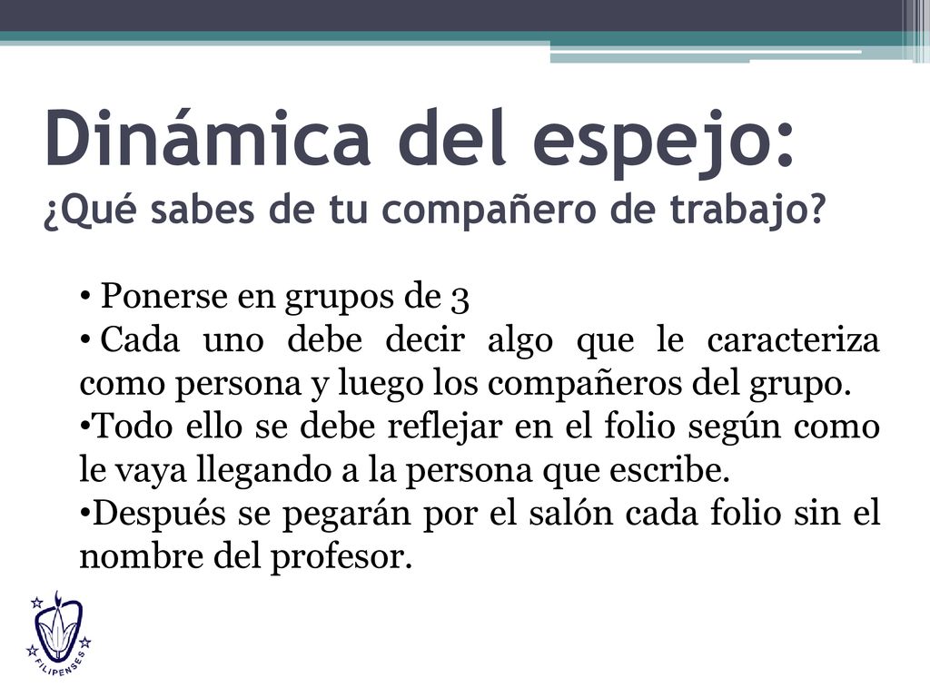 Dinámica del espejo: ¿Qué sabes de tu compañero de trabajo
