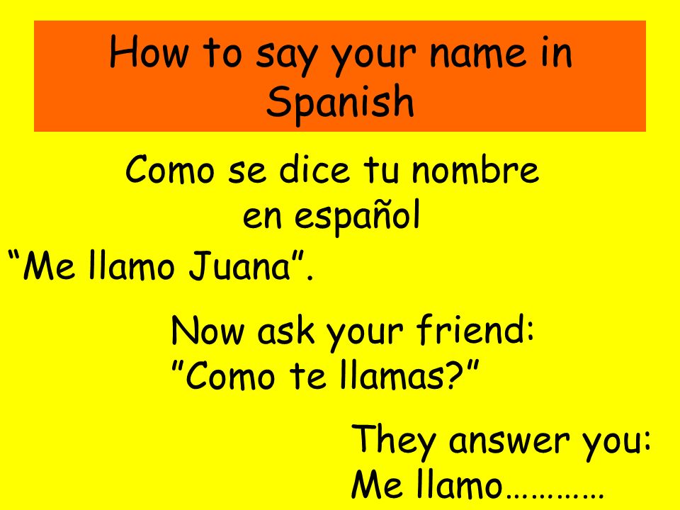 How to say your name in Spanish